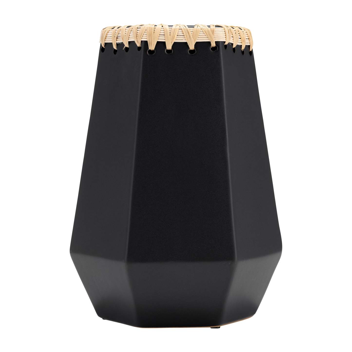 Vase en céramique 11 avec tissage - Noir|Vase de 11 po en céramique à motif tressé - noir