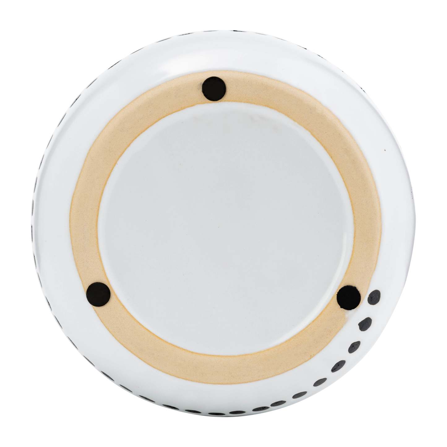 Vase à fleurs en céramique de 9 po à motif de points tourbillonnants - noir et blanc