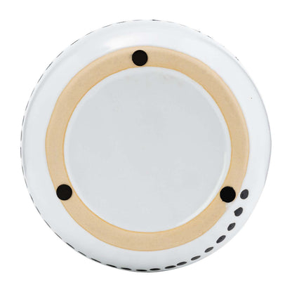 Vase à fleurs en céramique de 9 po à motif de points tourbillonnants - noir et blanc