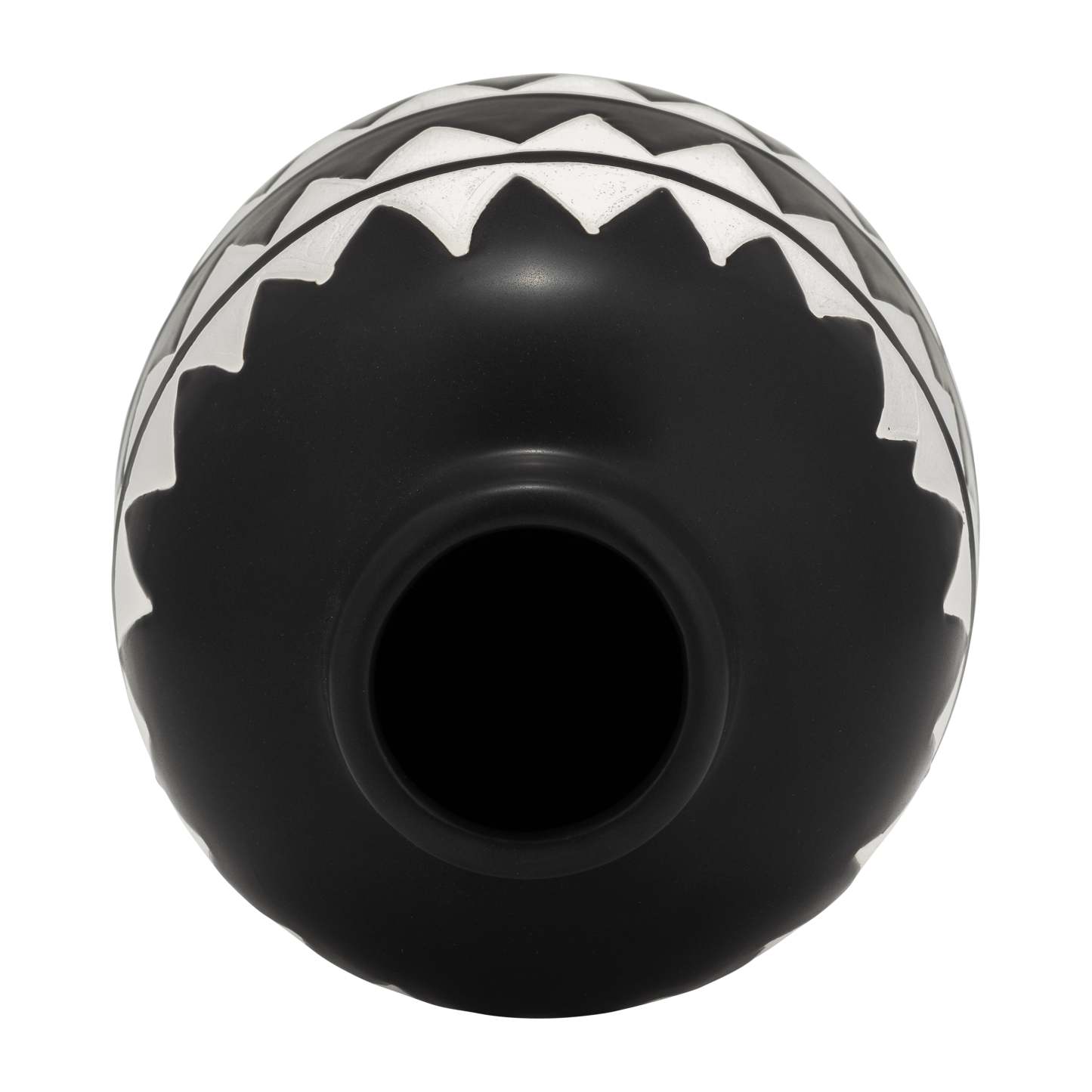 Vase à fleurs en céramique de 9 po - noir et blanc | Vase à fleurs de 9 po en céramique à motif tribal - noir et blanc