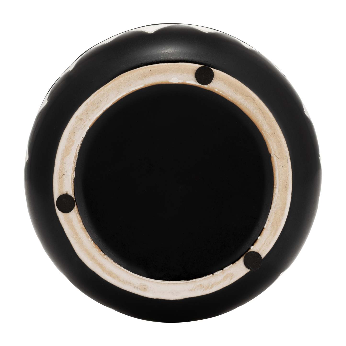 Vase à fleurs en céramique de 9 po - noir et blanc | Vase à fleurs de 9 po en céramique à motif tribal - noir et blanc