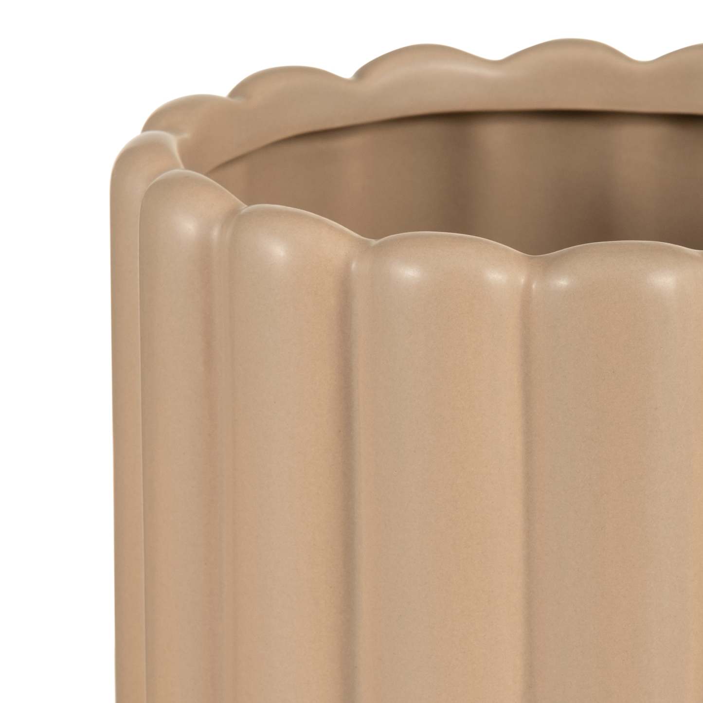 Vase cannelé de 10 po/13 po en céramique crème irlandaise - ensemble de 2