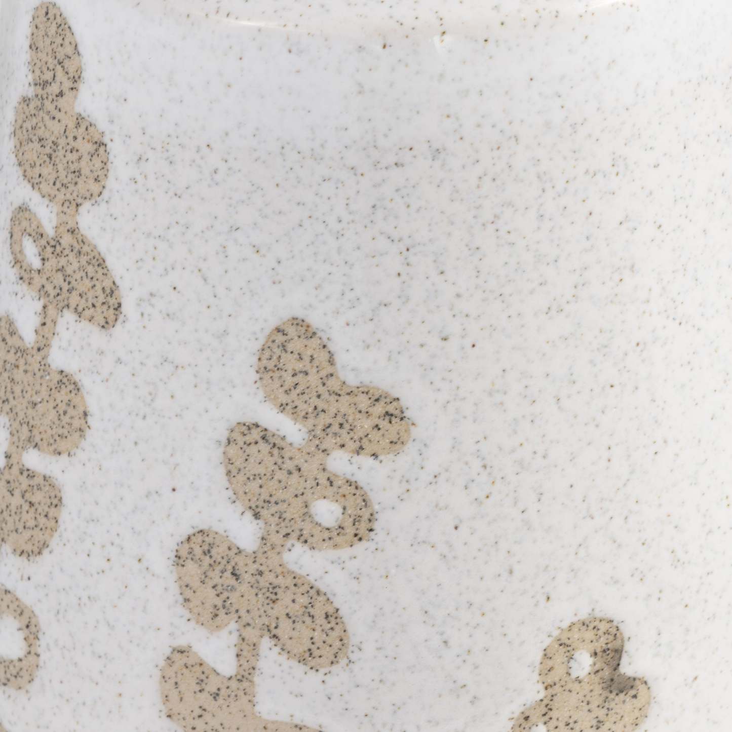 Vase de 10 po en céramique à motif botanique - ivoire