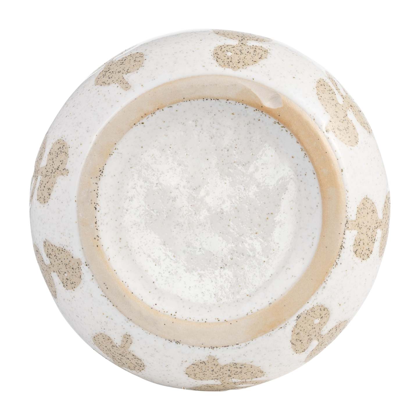 Vase de 10 po en céramique à motif botanique - ivoire