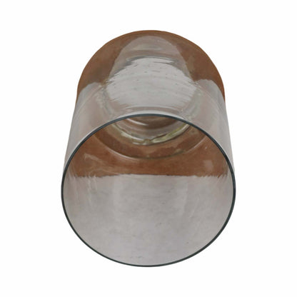 Bougeoir de 13 po avec base pilier carré en bois - naturel