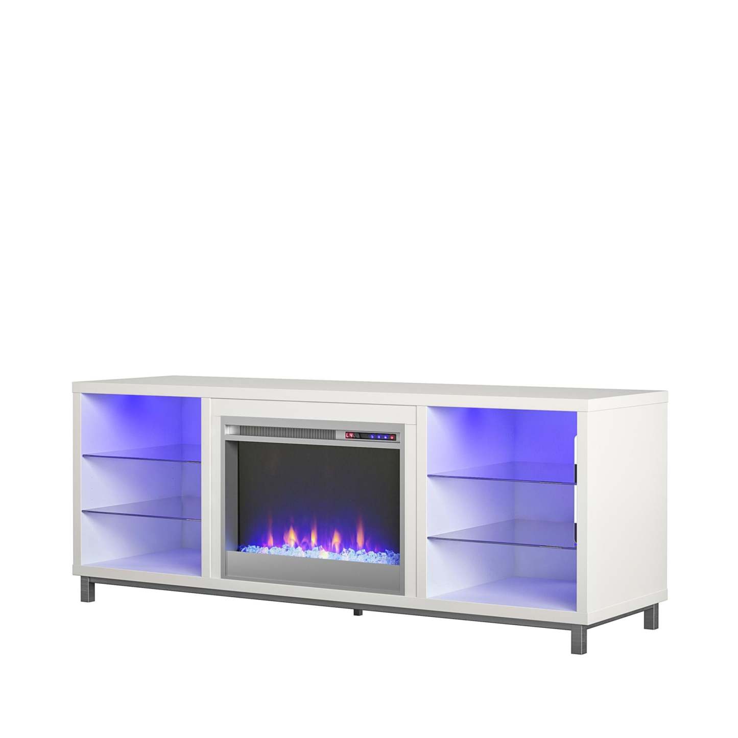 Ameriwood Home Lumina Electric Fireplace TV Stand for TVs up to 70 po - Blanc|Meuble pour téléviseur Lumina d'Ameriwood Home avec foyer électrique pour téléviseurs jusqu'à 70 po - blanc