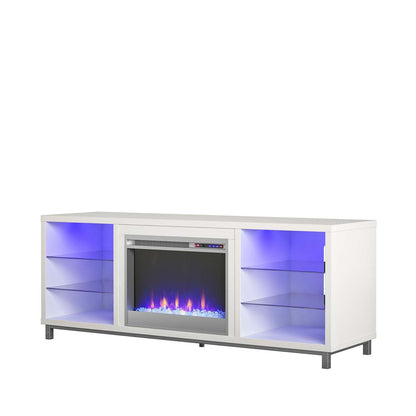 Ameriwood Home Lumina Electric Fireplace TV Stand for TVs up to 70 po - Blanc|Meuble pour téléviseur Lumina d'Ameriwood Home avec foyer électrique pour téléviseurs jusqu'à 70 po - blanc