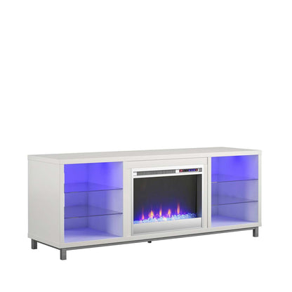 Ameriwood Home Lumina Electric Fireplace TV Stand for TVs up to 70 po - Blanc|Meuble pour téléviseur Lumina d'Ameriwood Home avec foyer électrique pour téléviseurs jusqu'à 70 po - blanc