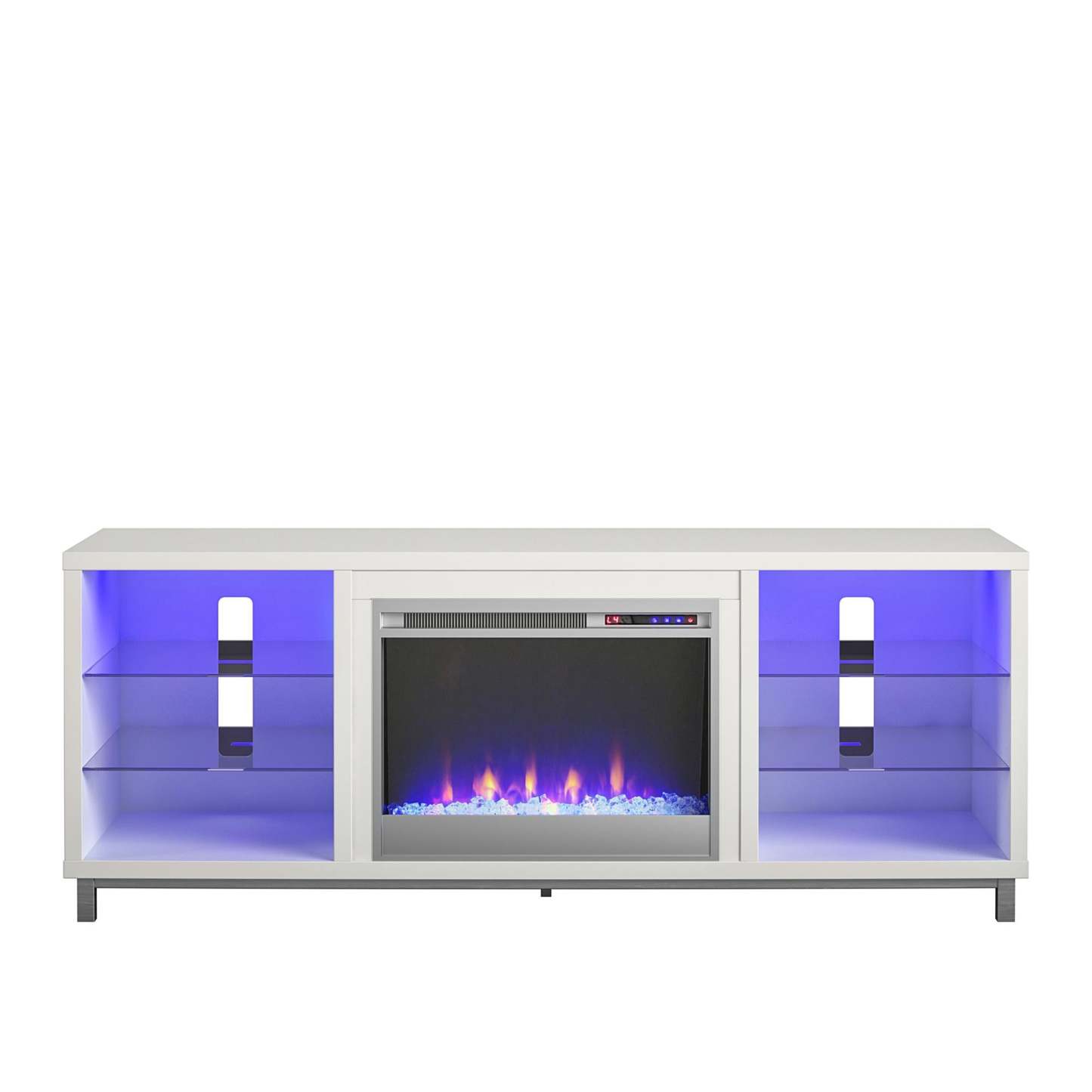 Ameriwood Home Lumina Electric Fireplace TV Stand for TVs up to 70 po - Blanc|Meuble pour téléviseur Lumina d'Ameriwood Home avec foyer électrique pour téléviseurs jusqu'à 70 po - blanc