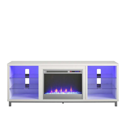 Ameriwood Home Lumina Electric Fireplace TV Stand for TVs up to 70 po - Blanc|Meuble pour téléviseur Lumina d'Ameriwood Home avec foyer électrique pour téléviseurs jusqu'à 70 po - blanc