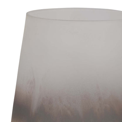 Vase de 9 po en verre au fini antique - ivoire