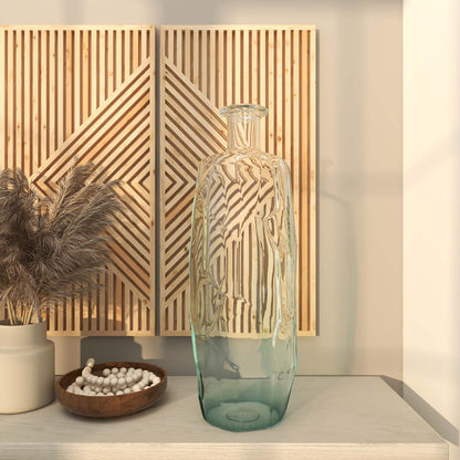 Vase de 29 po en verre - bleu clair