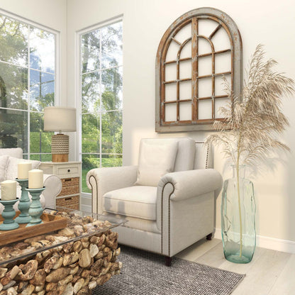 Vase de 29 po en verre - bleu clair