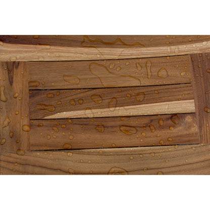 EcoDecors, Banc, Tabouret de douche, Siège de douche, Chaise de douche pour l'intérieur de la douche, Petit banc, Banc de douche en teck, Repose-pieds de douche