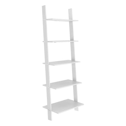 Bibliothèque flottante de style échelle Cooper de Manhattan Comfort avec 5 tablettes - blanche