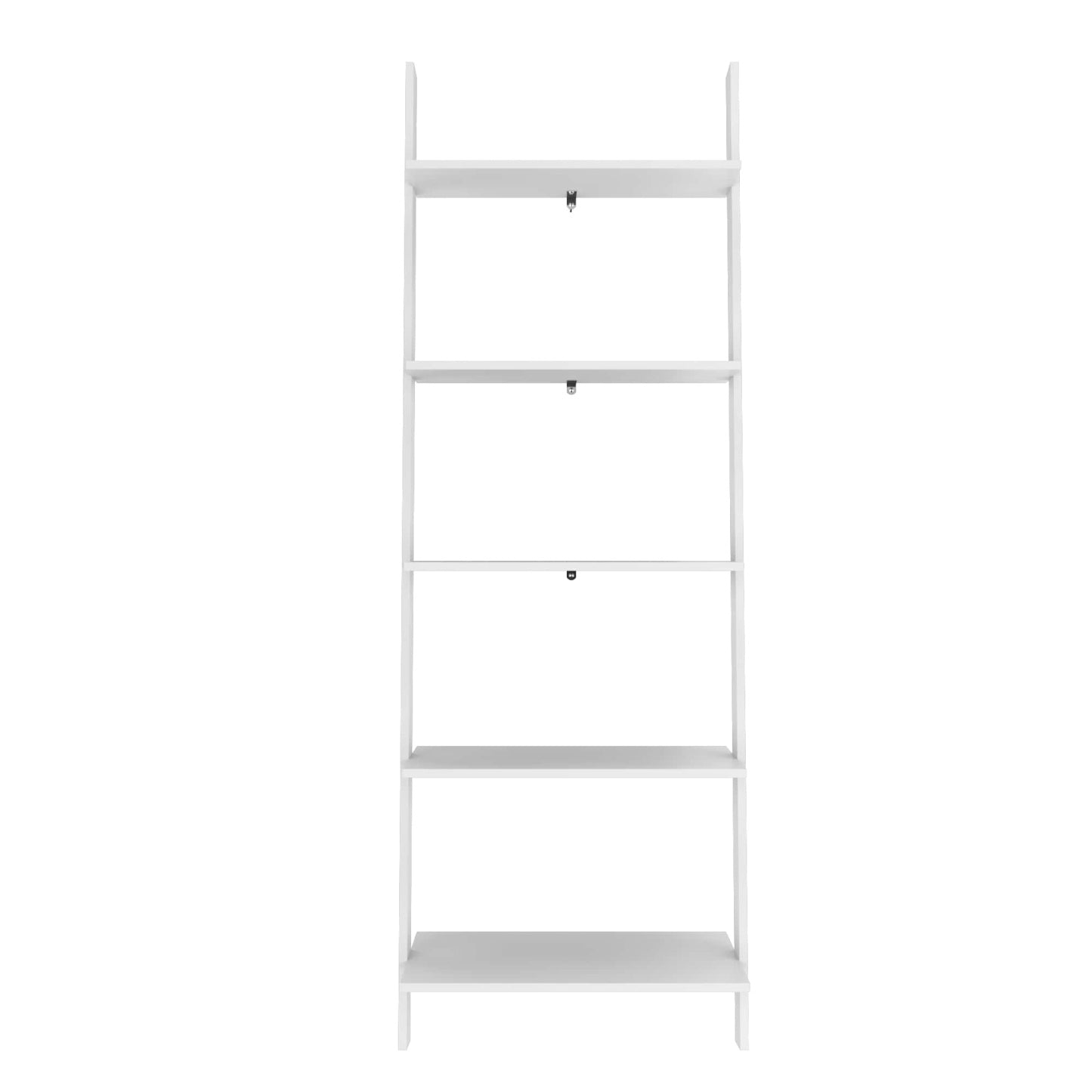 Bibliothèque flottante de style échelle Cooper de Manhattan Comfort avec 5 tablettes - blanche