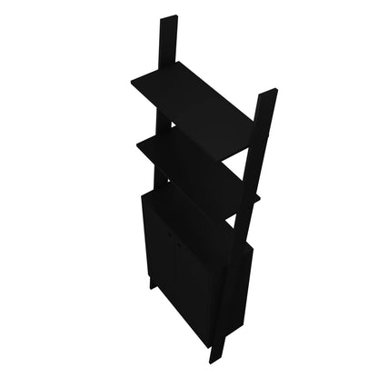 Manhattan Comfort Cooper Ladder Display Accent Cabinet with 2 Floating Shelves - Black|Armoire décorative Cooper de Manhattan Comfort de style échelle avec 2 tablettes flottantes - noire