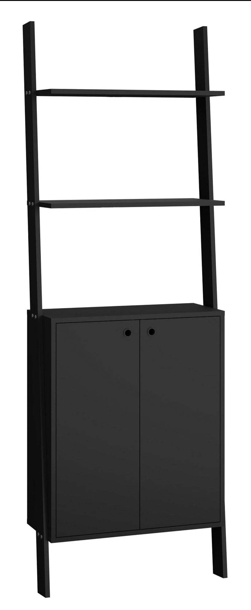 Manhattan Comfort Cooper Ladder Display Accent Cabinet with 2 Floating Shelves - Black|Armoire décorative Cooper de Manhattan Comfort de style échelle avec 2 tablettes flottantes - noire