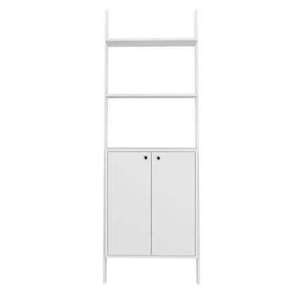 Manhattan Comfort Cooper Ladder Display Accent Cabinet with 2 Floating Shelves - White|Armoire décorative Cooper de Manhattan Comfort de style échelle avec 2 tablettes flottantes - blanche