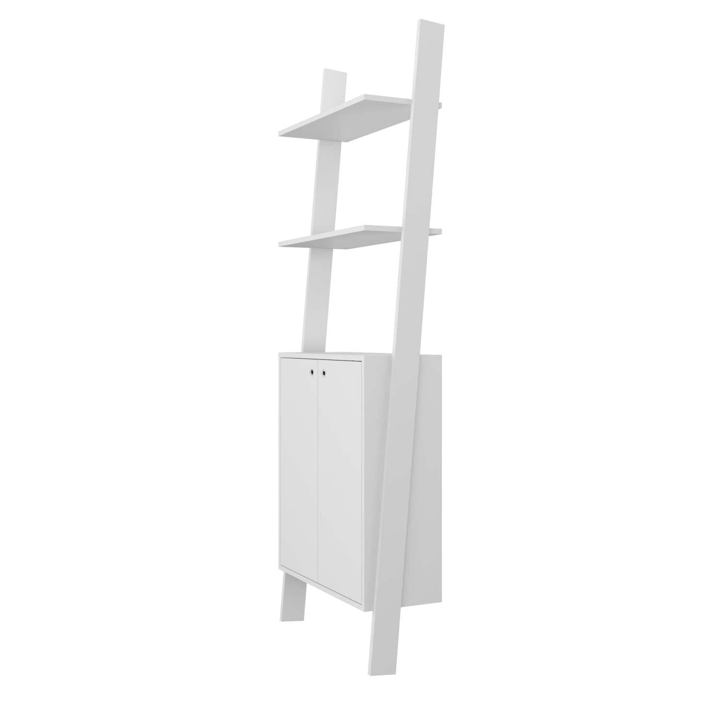 Manhattan Comfort Cooper Ladder Display Accent Cabinet with 2 Floating Shelves - White|Armoire décorative Cooper de Manhattan Comfort de style échelle avec 2 tablettes flottantes - blanche