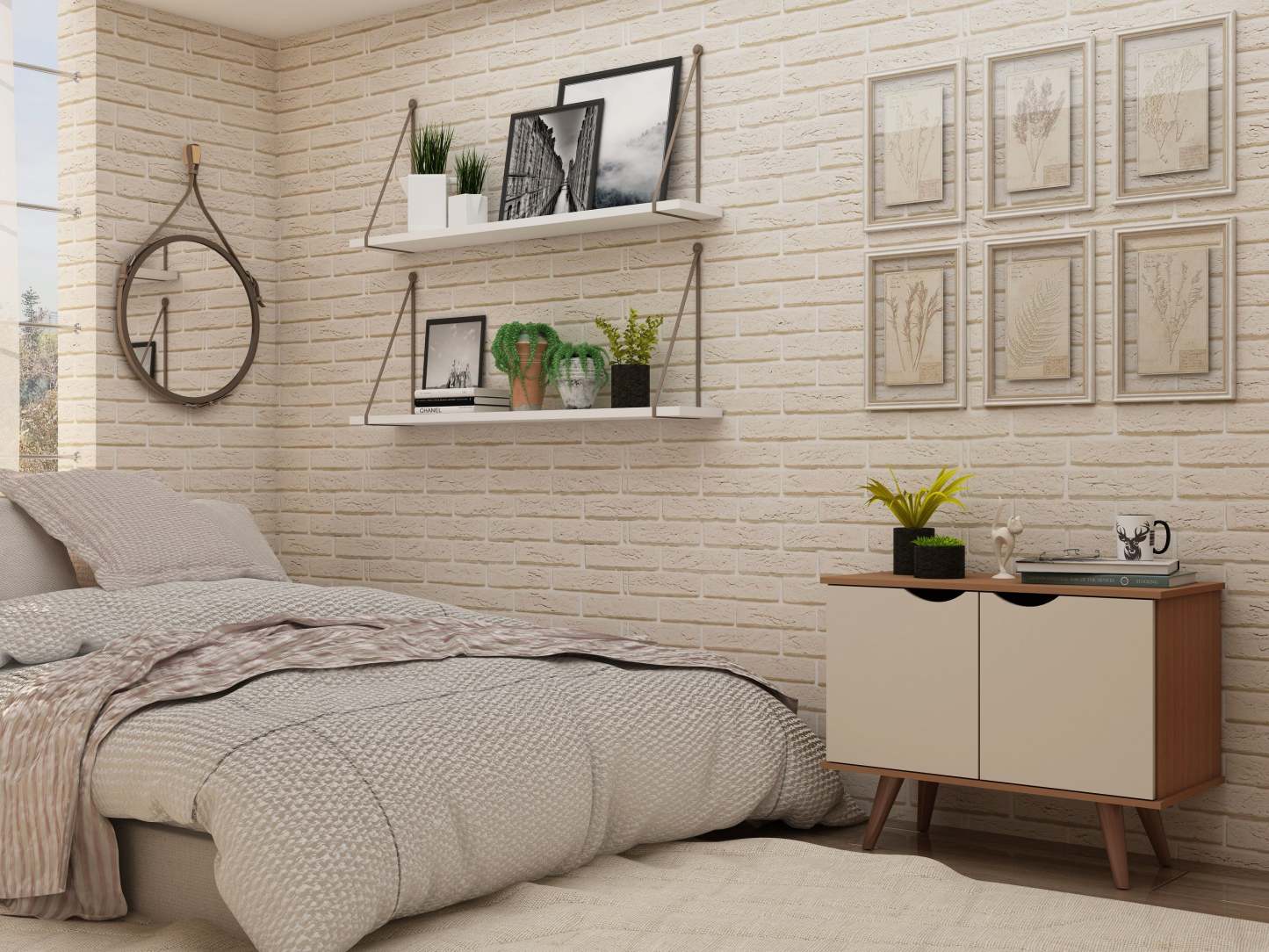 Manhattan Comfort Armoire d'appoint à 2 étagères Hampton avec pieds en bois massif - Blanc cassé et crème d'érable|Armoire décorative Hampton de Manhattan Comfort avec 2 tablettes et pattes en bois massif - blanc cassé et crème d'érable