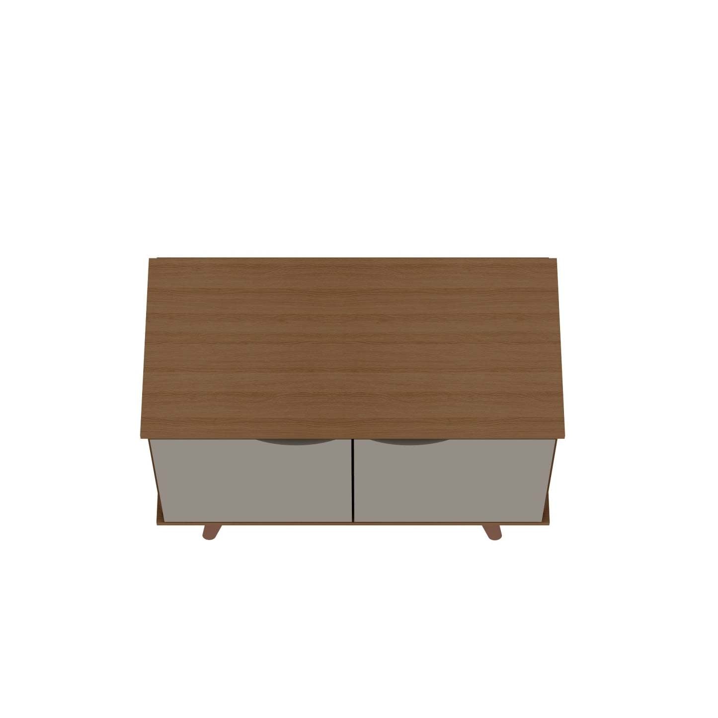 Manhattan Comfort Armoire d'appoint à 2 étagères Hampton avec pieds en bois massif - Blanc cassé et crème d'érable|Armoire décorative Hampton de Manhattan Comfort avec 2 tablettes et pattes en bois massif - blanc cassé et crème d'érable