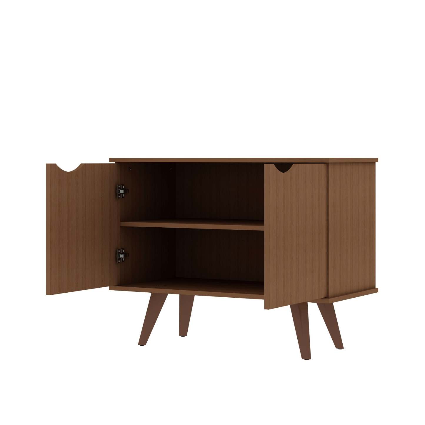 Manhattan Comfort Armoire d'appoint à 2 étagères Hampton avec pieds en bois massif - Crème d'érable|Armoire décorative Hampton de Manhattan Comfort avec 2 tablettes et pattes en bois massif - crème d'érable