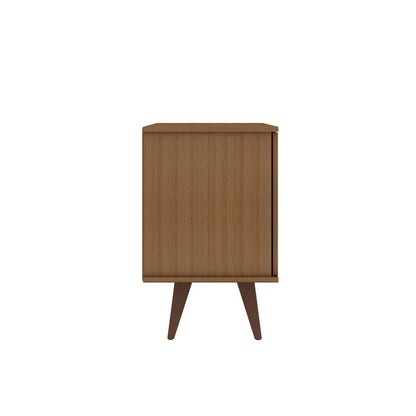 Manhattan Comfort Armoire d'appoint à 2 étagères Hampton avec pieds en bois massif - Crème d'érable|Armoire décorative Hampton de Manhattan Comfort avec 2 tablettes et pattes en bois massif - crème d'érable