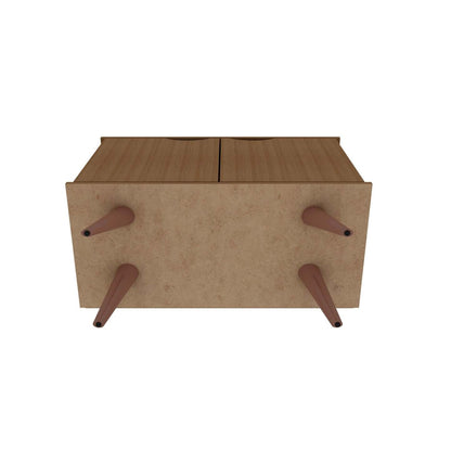 Manhattan Comfort Armoire d'appoint à 2 étagères Hampton avec pieds en bois massif - Crème d'érable|Armoire décorative Hampton de Manhattan Comfort avec 2 tablettes et pattes en bois massif - crème d'érable