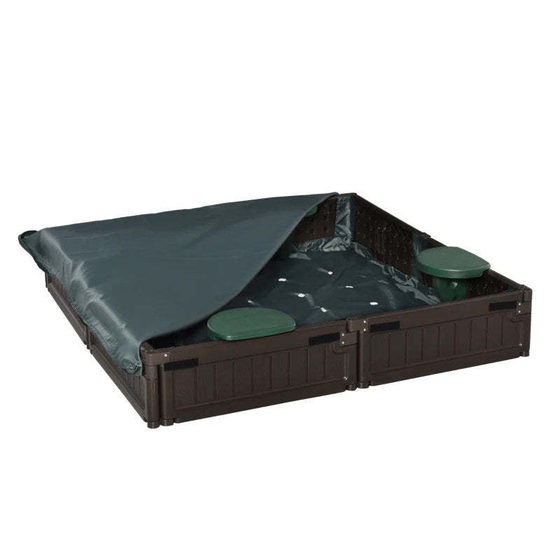 Diy Kids Sandbox Avec Couverture Oxford Imperméable, Station De Jeu De Sable Avec Doublure En Tissu Au Fond, Pour 3-|Bac A Sable Exterieure Tissu Oxford Impermeable Ensemble De Jeu Pour Enfants De 3 A 12 Ans Jardin Br