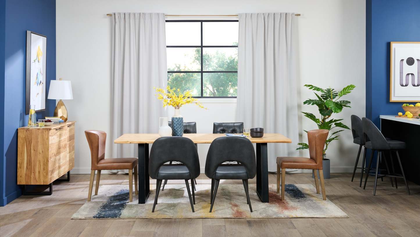 Kort &amp; Co. Tabouret à hauteur de comptoir Bay avec siège pivotant, tissu en cuir végétalien, métal - Charbon | Tabouret Bay de Kort &amp; Co. de hauteur comptoir en tissu de cuir végétalien et en métal avec siège pivotant - anthracite