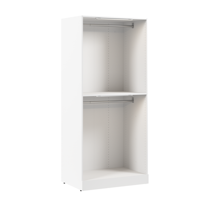 Bestar Florence 35 Système de garde-robe modulaire à 2 espaces pour suspendre avec éclairage à DEL - blanc