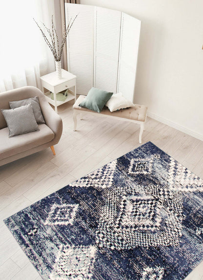 Tapis Makondo Mosaique Bleu - 8'0 x 10'0|Carpette Makondo Mosaique bleu - 8 pi 0 pox 10 pi 0 po| D2AN3AQ0