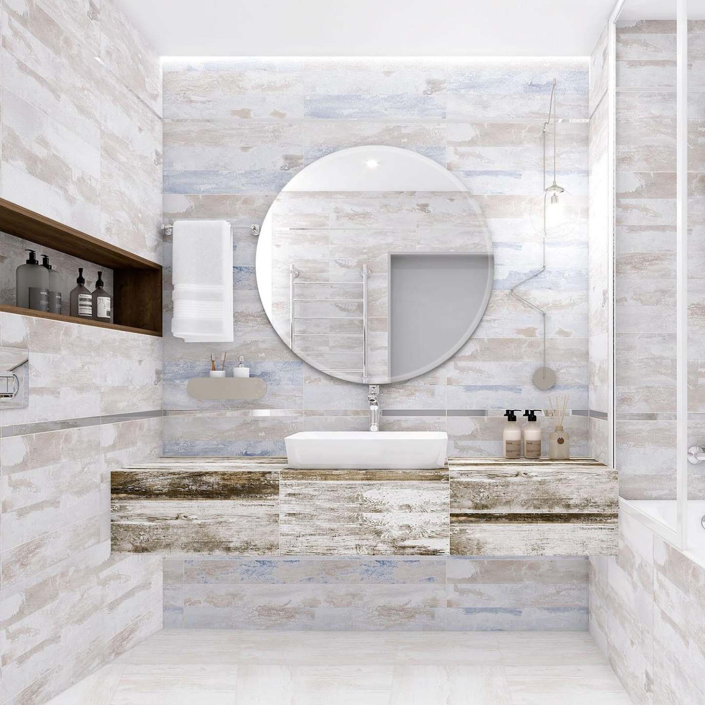 Arcus 36 X 36 Round Frameless Beveled Edge Mirror|Miroir rond Arcus 36 po x 36 po sans cadre avec bordure biseautée