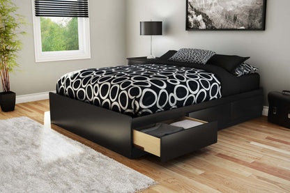 Lit Step One Matelot avec 3 tiroirs - Noir pur | Lit Step One Matelot avec 3 tiroirs - Noir solide