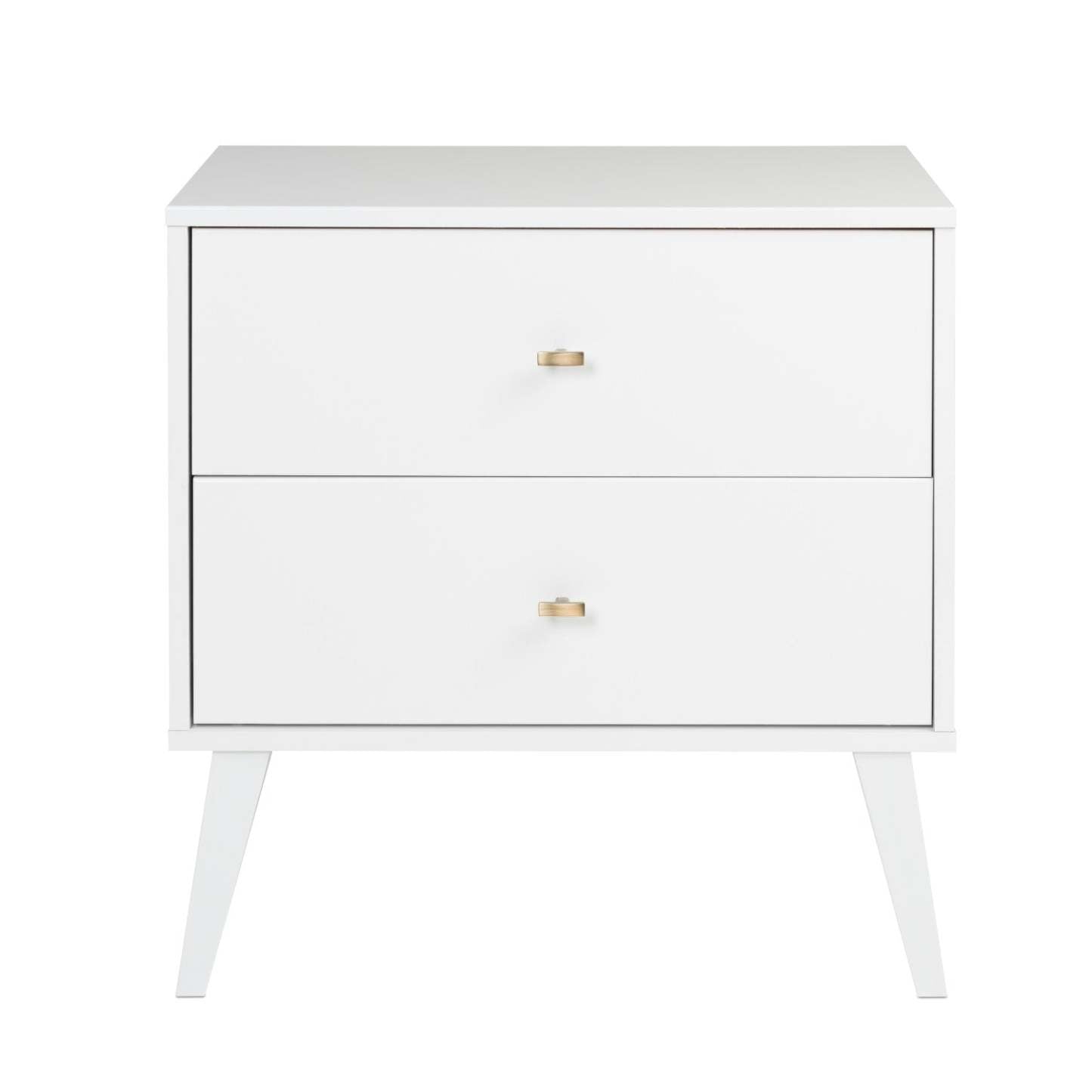 Milo 2-Drawer Nightstand - Blanc|Table de nuit Milo à 2 tiroirs - blanche