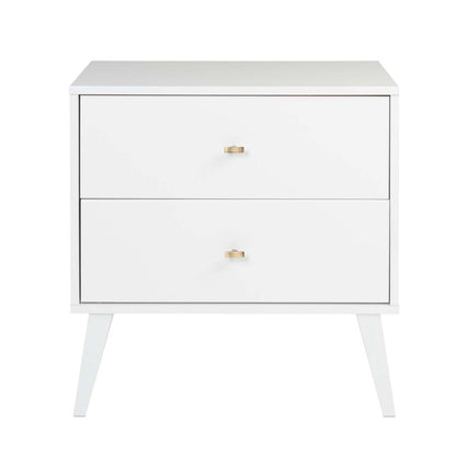 Milo 2-Drawer Nightstand - Blanc|Table de nuit Milo à 2 tiroirs - blanche