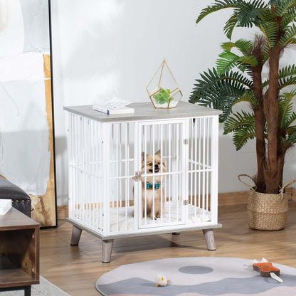 Pawhut Cage Pour Chien, Meuble Style Cage Pour Animaux, Table de Chevet, Maison Pour Chien Décorative, Avec Coussin Doux|Pawhut Cage Pour Chien Animaux Sur Pied Grand Coussin Amovible Porte Verrouillable En Acier Panneaux