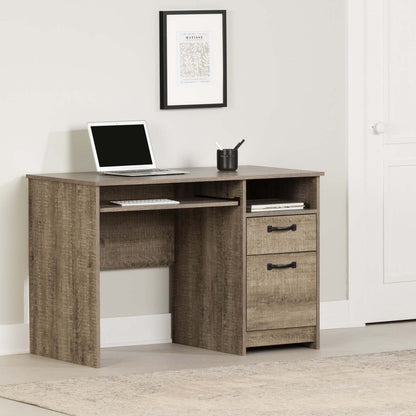 Bureau Tassio avec plateau pour clavier - Chêne patiné | Bureau Tassio avec plateau pour clavier - chêne vieilli | D83GTOBV