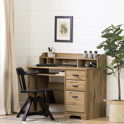 Bureau d'ordinateur Versa avec huche - Chêne Nordik | Versa Bureau De Travail Pour Ordinateur Avec Huche - Chêne Nordique