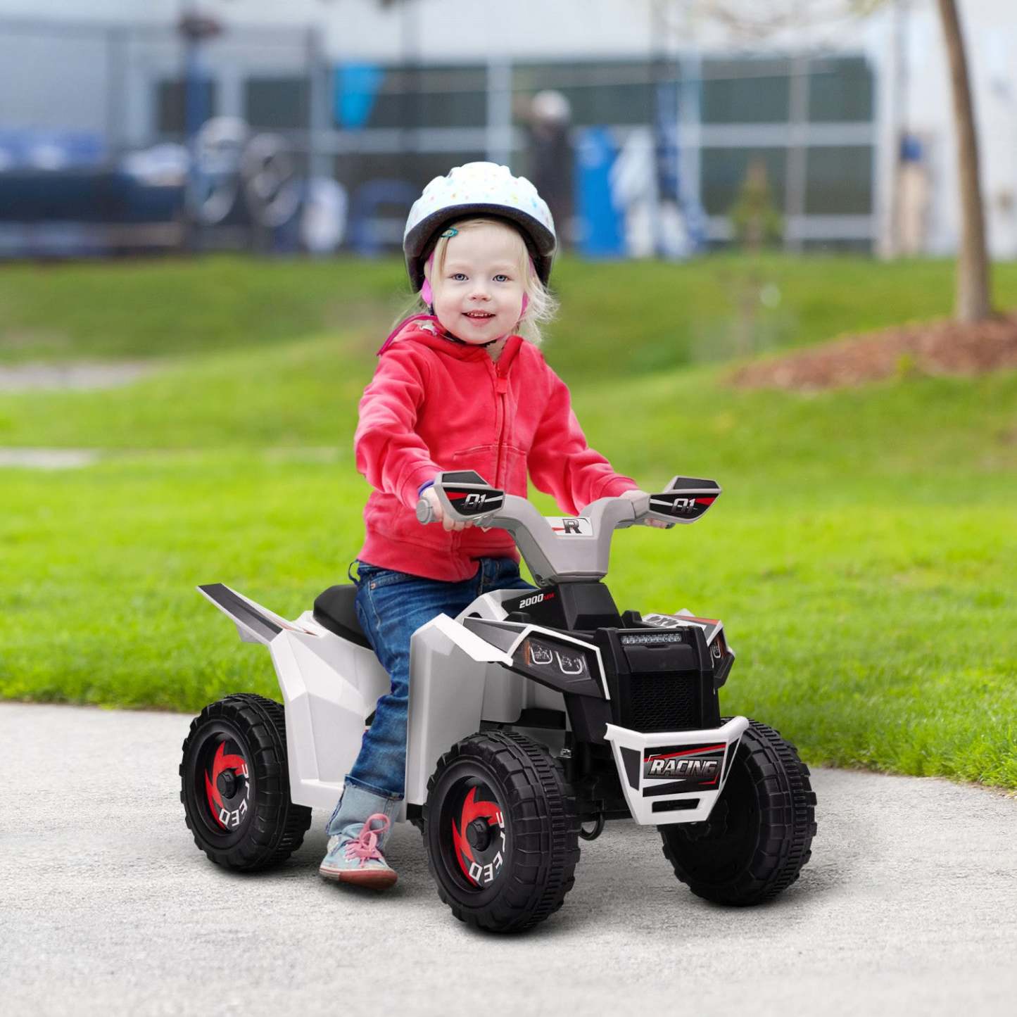 Aosom 6v Kids Atv Quad, Véhicule Électrique Alimenté Par Batterie Pour Enfants Avec Roues Résistantes