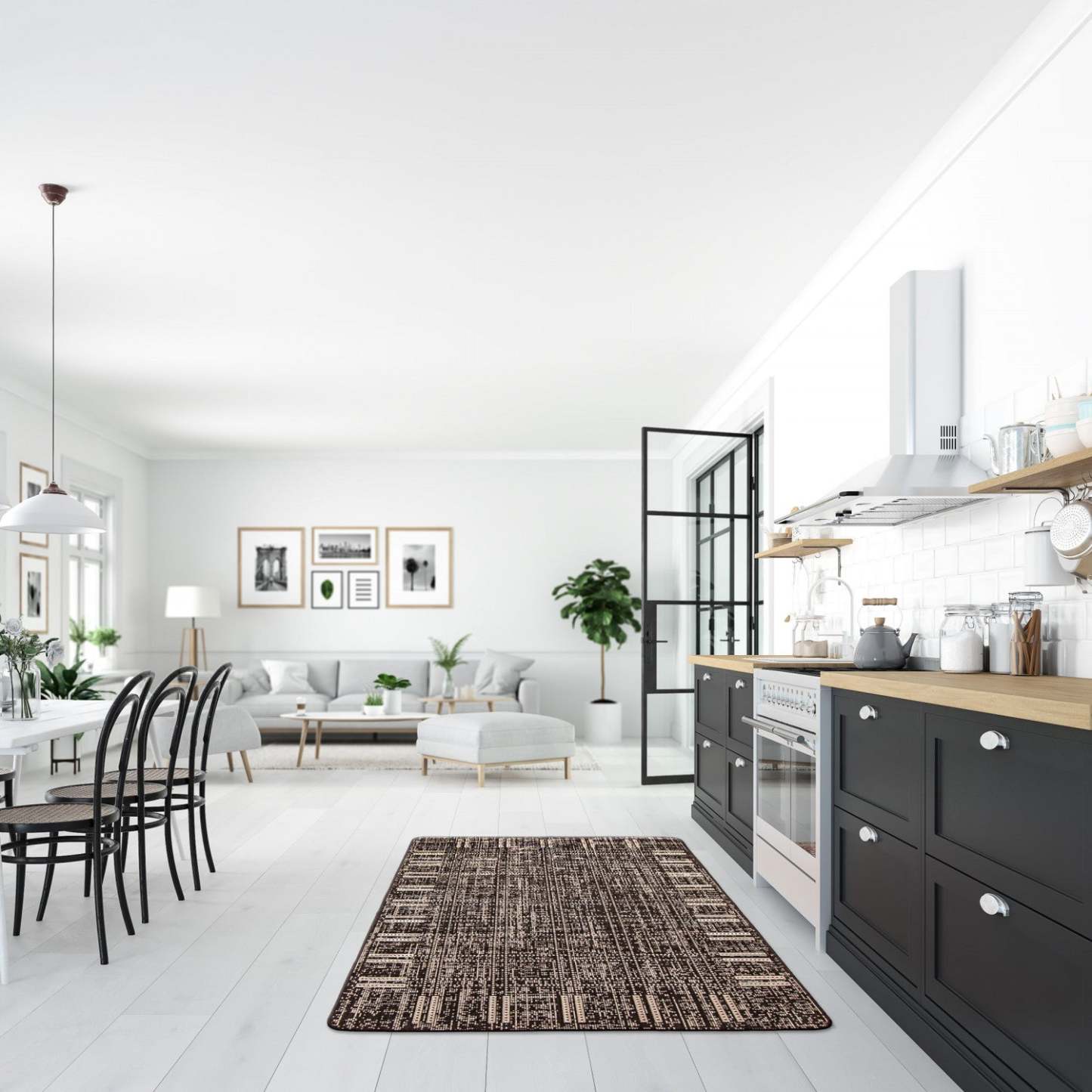 Tapis Joni Chocolat - 4'4 X 6'5 |Carpette Joni chocolat - 4 pi 4 po x 6 pi 5 po