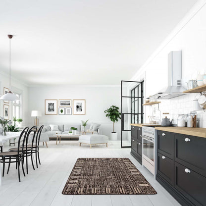 Tapis Joni Chocolat - 4'4 X 6'5 |Carpette Joni chocolat - 4 pi 4 po x 6 pi 5 po