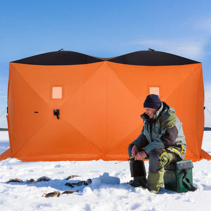 Outsunny Tente de pêche sur glace pour 8 personnes, tente de pêche sur glace portable avec fenêtres de ventilation et|Outsunny 8-person Pop-up Ice Fishing Shelter, Tente de pêche sur glace portable avec fenêtres de ventilation et