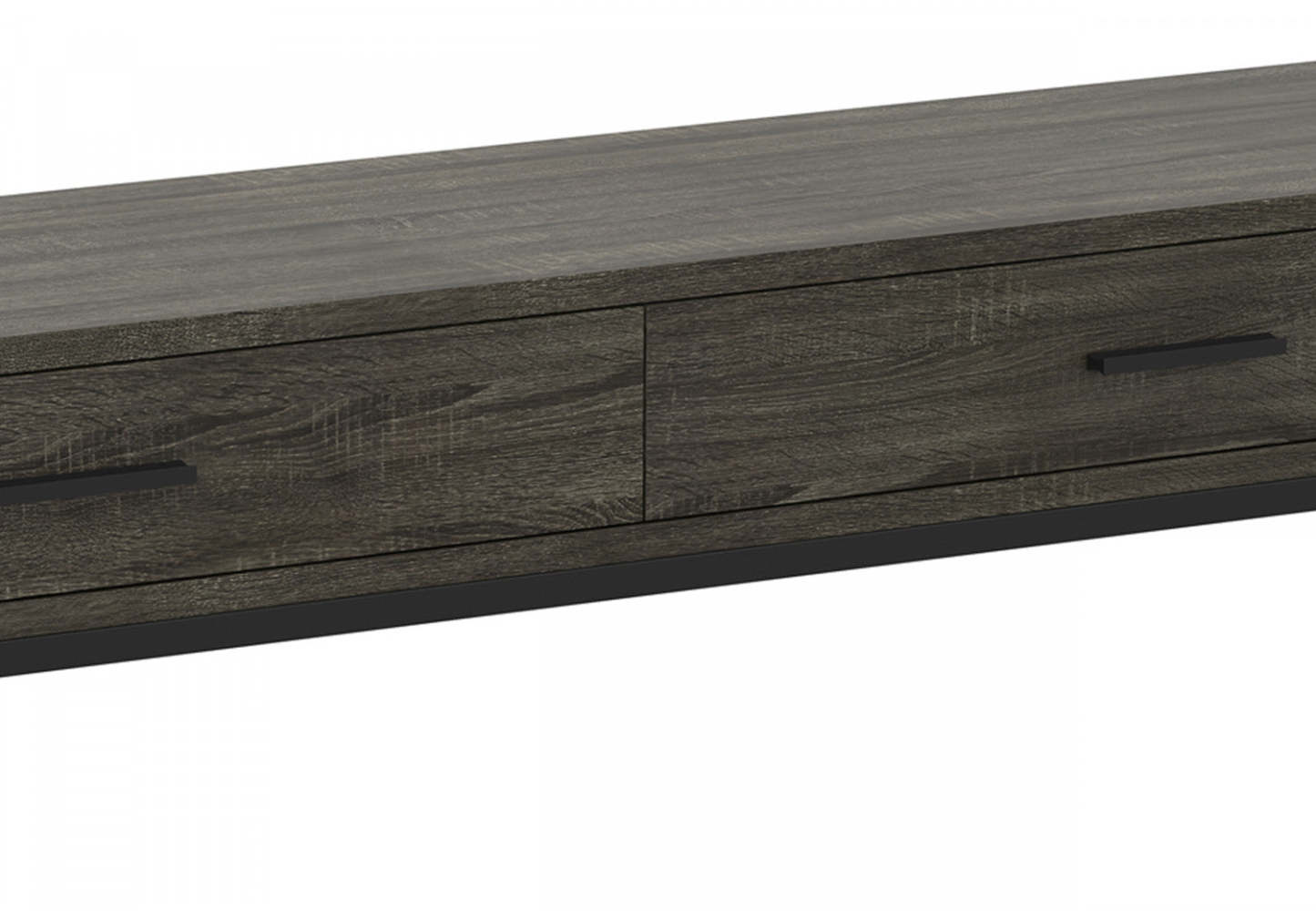 Table console moderne de 48" avec 2 tiroirs - Bois gris foncé avec métal noir | Console moderne de 48 po avec 2 tiroirs - bois gris foncé avec métal noir