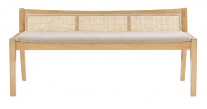 Banc Bauer en tissu et cannage - Naturel|Banc Bauer en tissu et en cannage - naturel