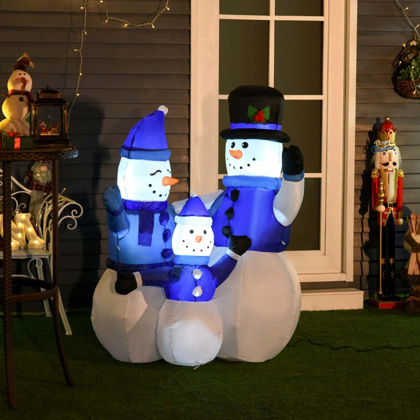Homcom 4ft Bonhomme de neige Gonflable Décoration de Noël|Homcom Décorations de Noël