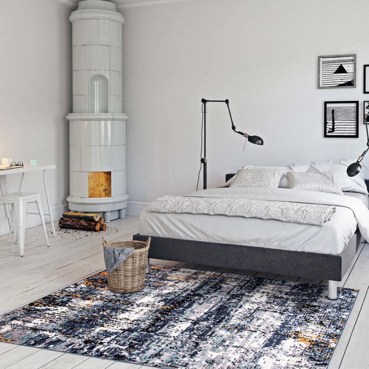 Tapis Paloma Marble Bleu - 120 x 180 cm | Tapis Paloma Marble Bleu - 120 x 180 cm | D86F8KMM