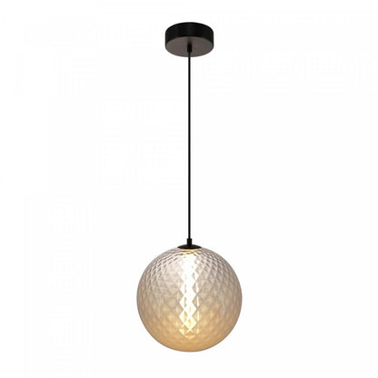 Suspension LED intégrée Celeste 12, blanche avec lampe en verrerie diamant | Suspension A Del Integrees Celeste De 12 po, Blanche Avec Verre Diamante