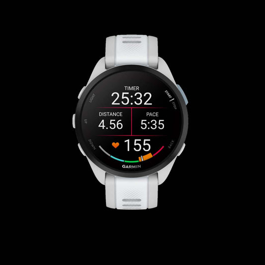 Garmin Forerunner 165 - Gris brumeux/whitestone, Amoled, Montre de course GPS, Suivi de la santé, Batterie de 11 jours